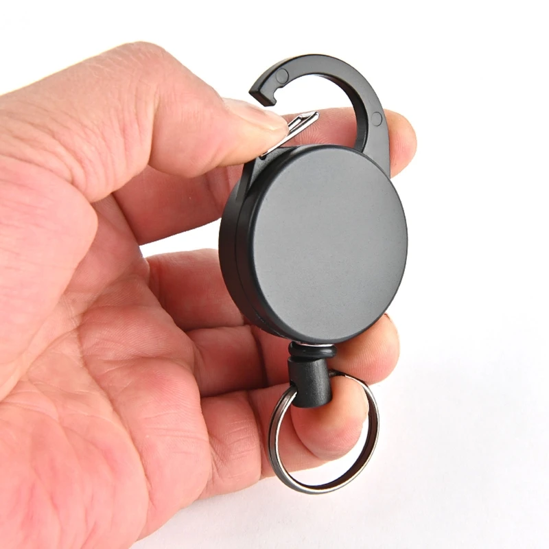 Heavy Duty Retractable Key Chain Anti-theft Keychain with Carabiner Max Extending Length 23'' Retractable Badges Holder