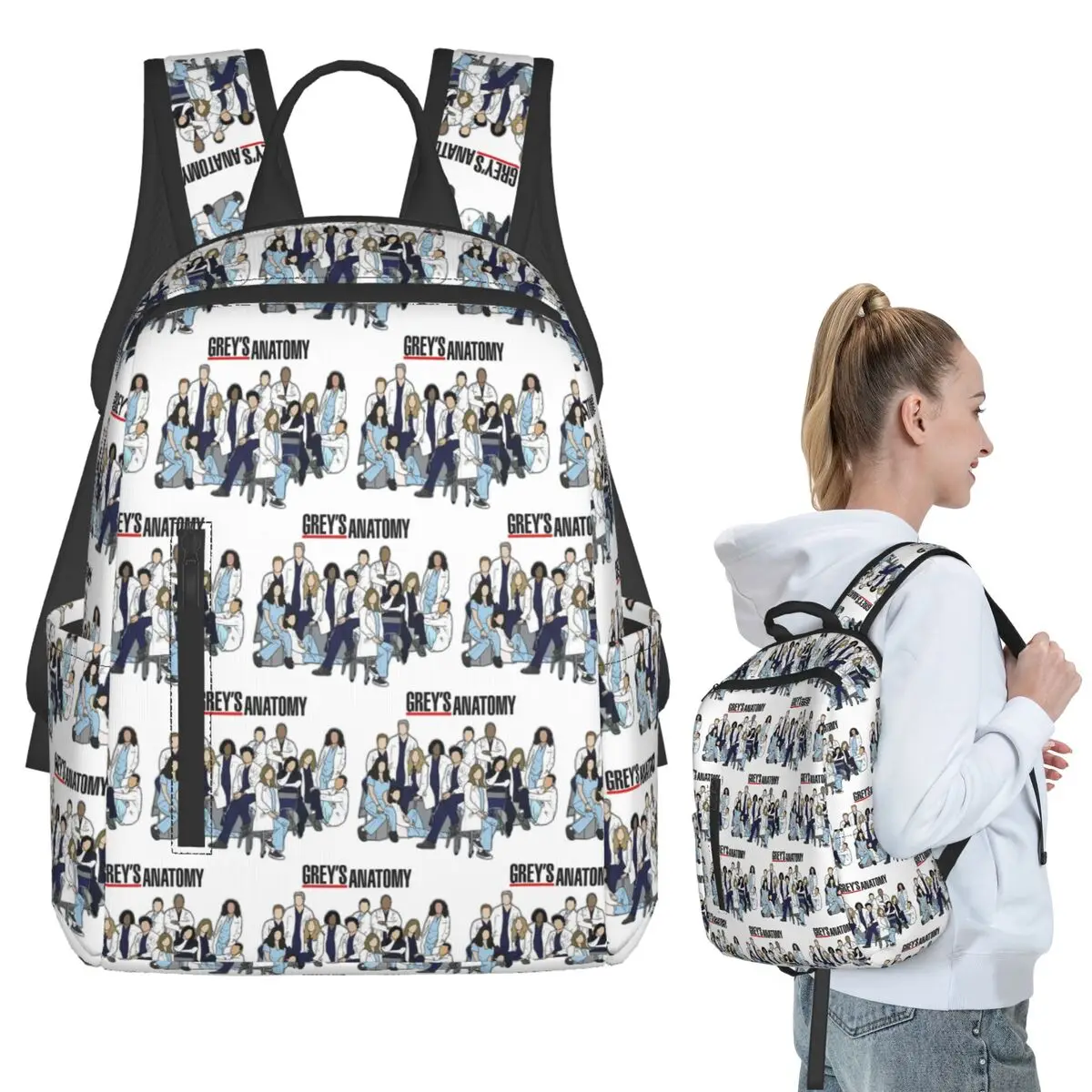 

Greys Anatomy Seasons Backpack Student BookBag Children School Bag Laptop Shoulder Bags Boys Girls