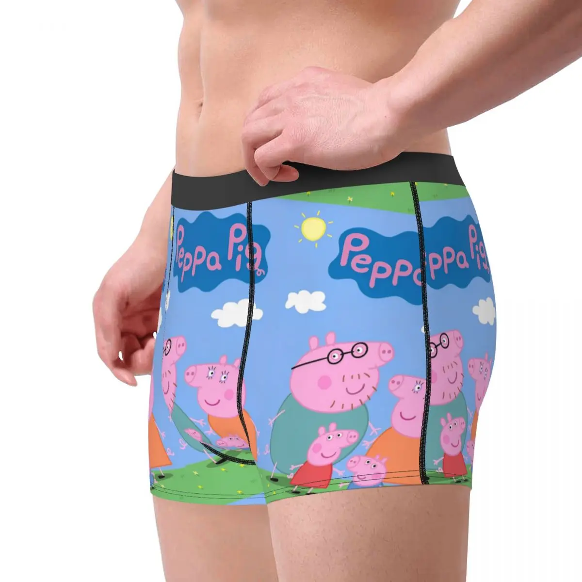 Peppaed Pig Cartoon Cute Men's Underwear George Family Boxer Briefs Shorts Panties Funny Breathable Underpants for Male S-XXL