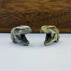2022 Jurassic Tyrannosaurus Brass Knife Bead Jewelry DIY Paracord Hangings Accessories Animal EDC Outdoor Tool Lanyard Pendants