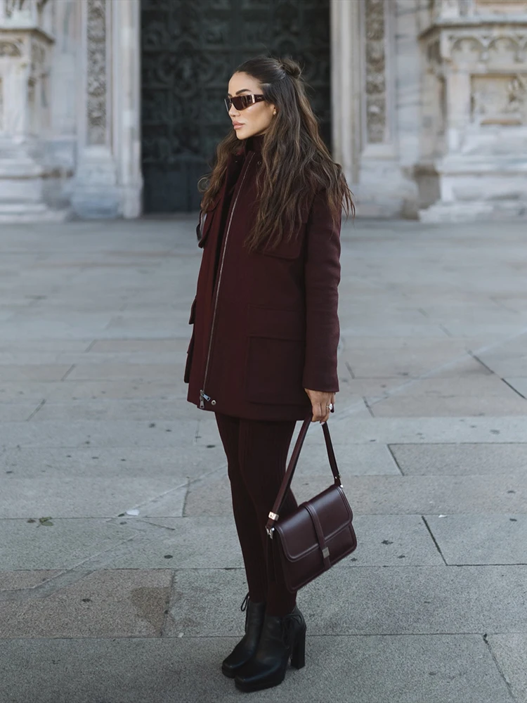 سترة صوفية غير رسمية المرأة الخريف الترفيه نسخة V-ne ملابس العمل سترات وظيفية لا زر لون نقي تخفيف Sle