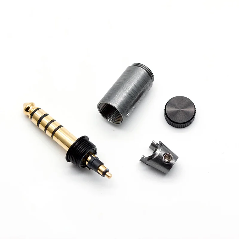 Pentaconn 4.4 Balanced Headphone Plug DIY Black Brick/Gold Brick 4.4mm Brass OFC Oxygen-Free Copper Elbow Straight Plug Welding