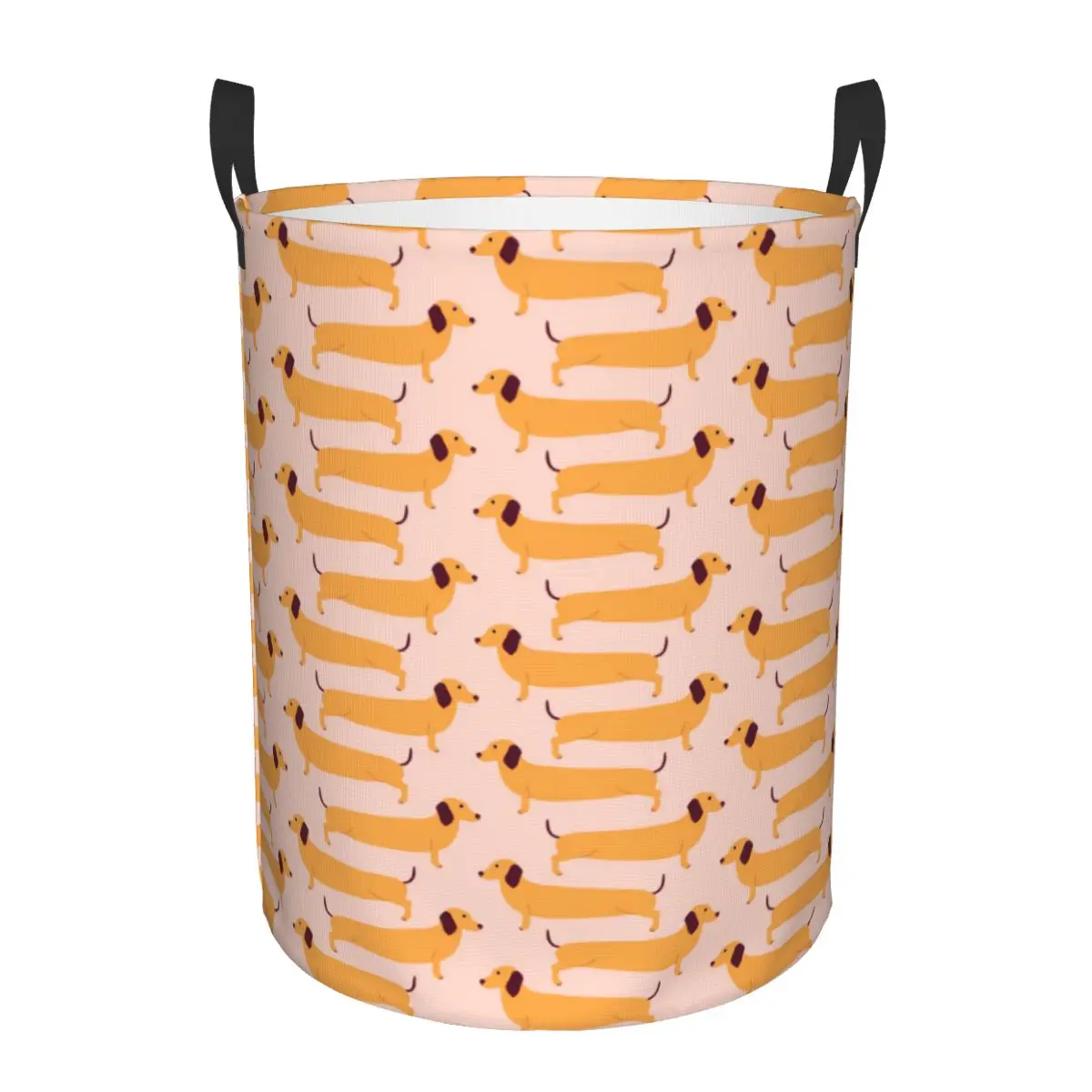 

Custom Puppy Dachshund Laundry Basket Foldable Sausage Dog Clothes Hamper for Toys Storage Bin