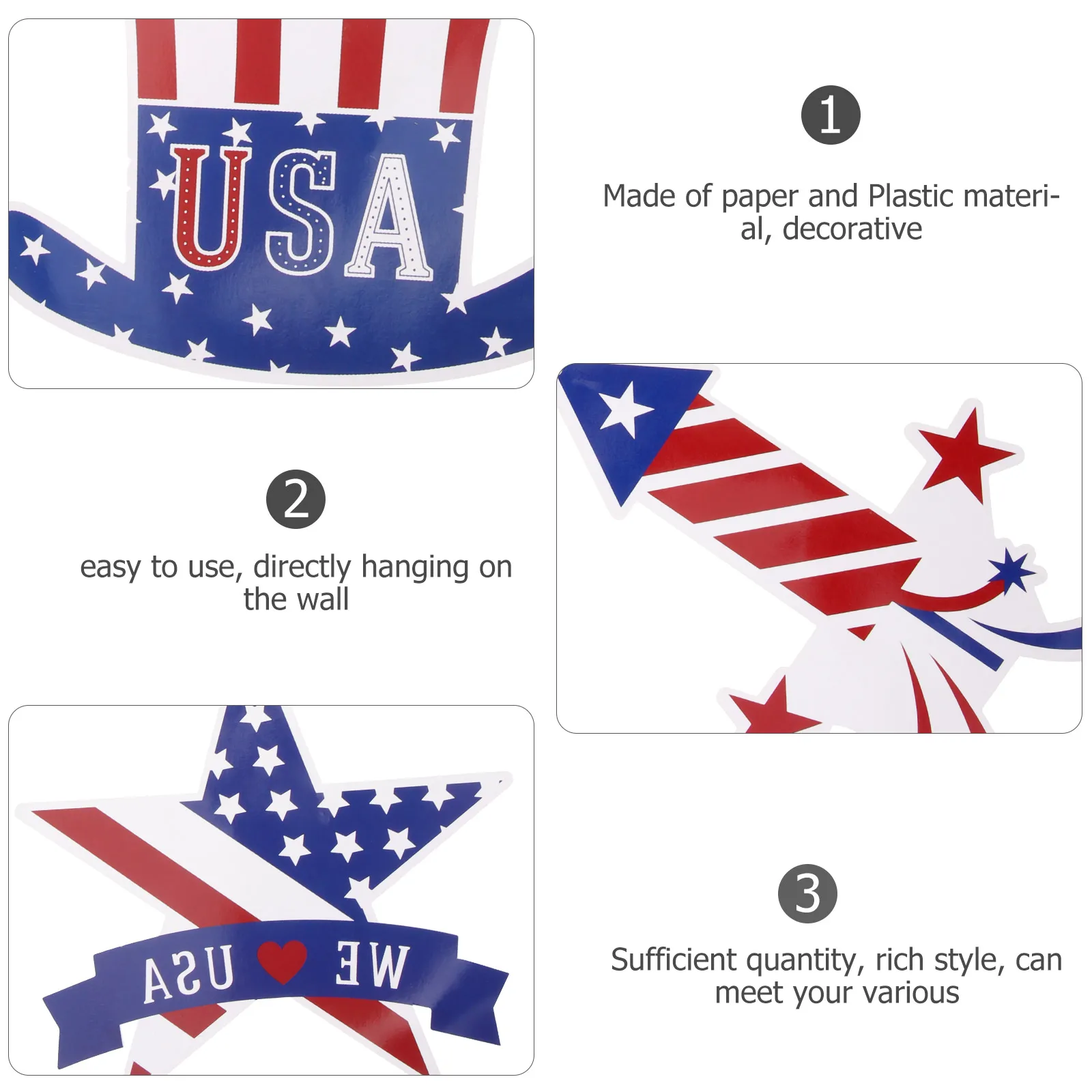 

30Pcs Festival Hanging Swirls Independence Day Pendant Patriotic Hanging Ornament Party Decor Supplies Decorative Pendants