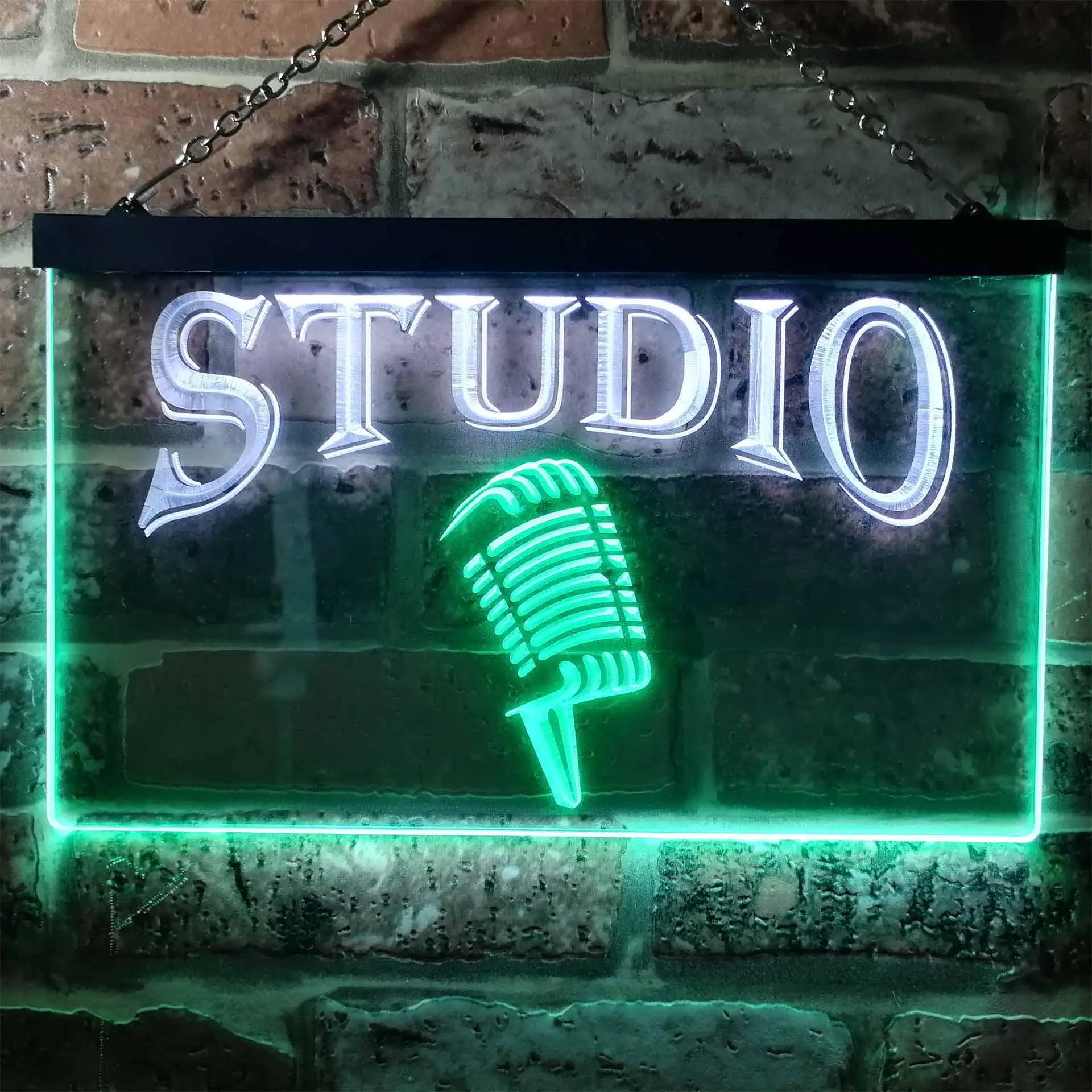 

Studio On Air Microphone Dual Color Led Neon Sign st6-i0587