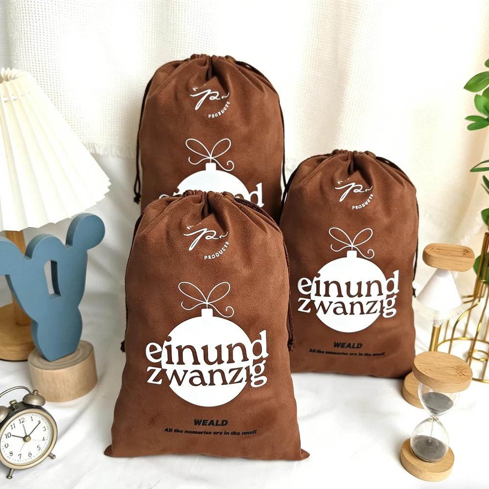 

50Pack Bulk Luxury Flannel Jewelry Drawstring Pouch 25x30cm Custom Logo Velvet Gift Big Dust Packaging Bags For Perfume Cosmetic