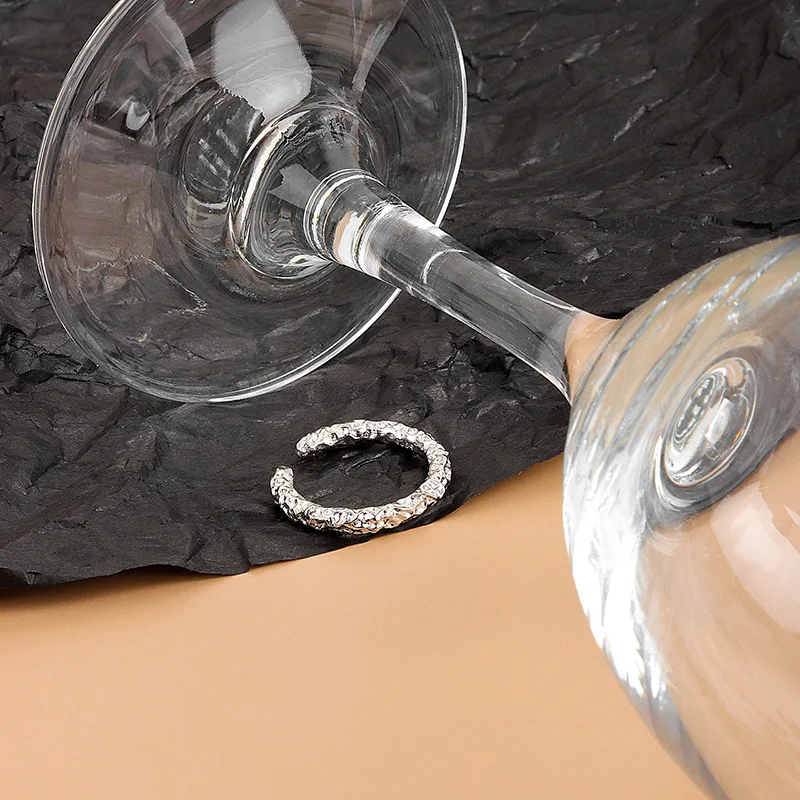 

925 Sterling Silver Open Rings For Women Irregular Geometric Birthday Party Jewelry Gifts Trendy Accessories