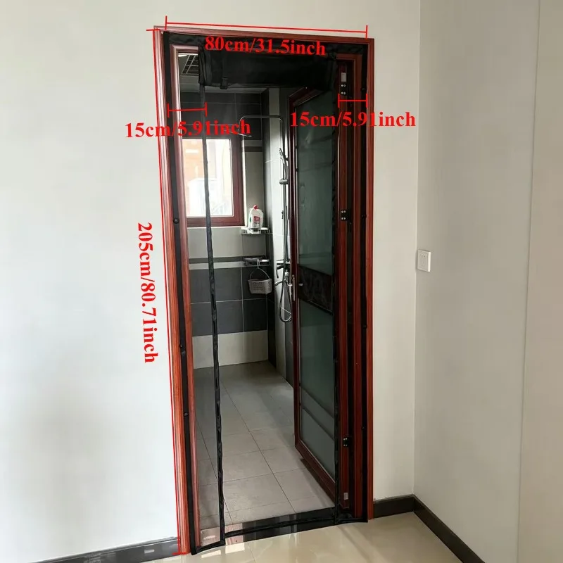 Heavy Duty Magnetic Insect Screen Door Tear-proof Mesh Auto Closing Fly Block Rental House Kitchen Bedroom Porch Access