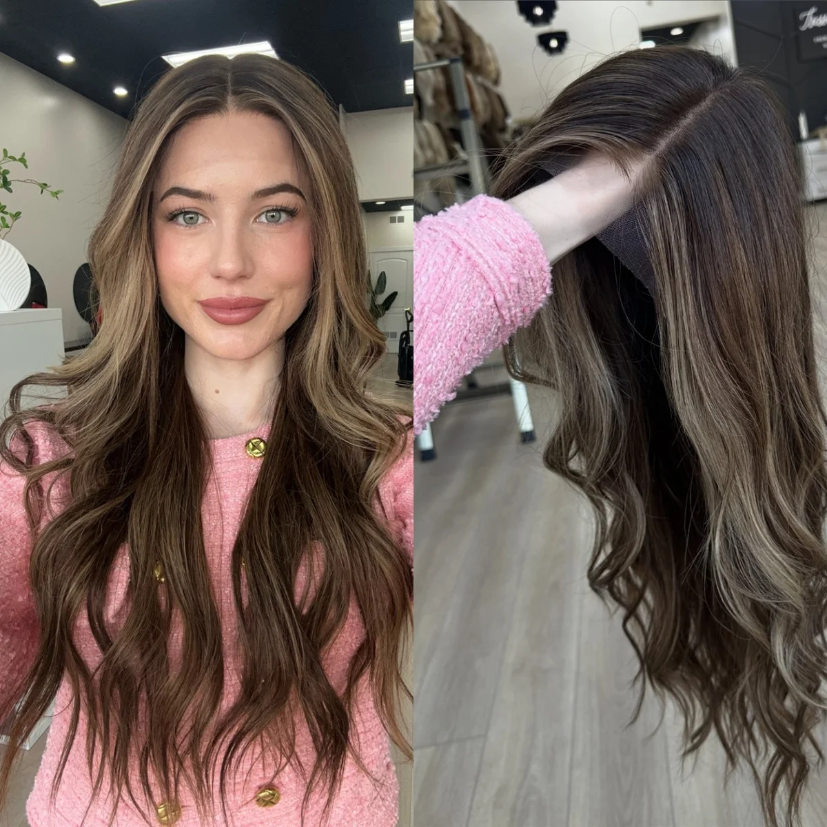 

30-дюймовый длинный волнистый парик омбре коричневого цвета из термостойкого синтетического волокна, без клея, 13*4, с высоким уровнем детализации, естественный вид, высокое качество