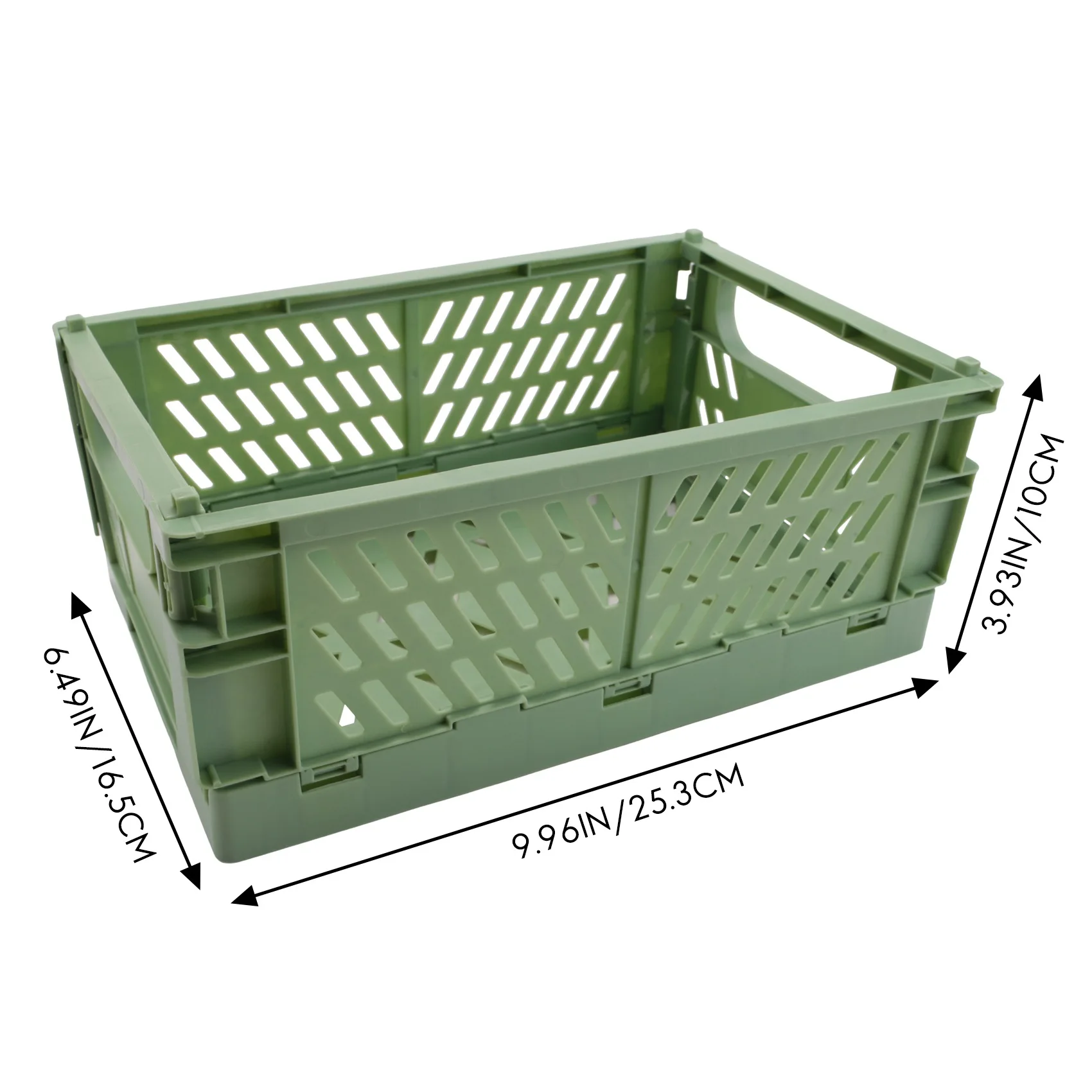 4Pcs Collapsible Basket Folding Storage Box Crate Plastic Container Durable Transportable Foldable Basket Random Colours