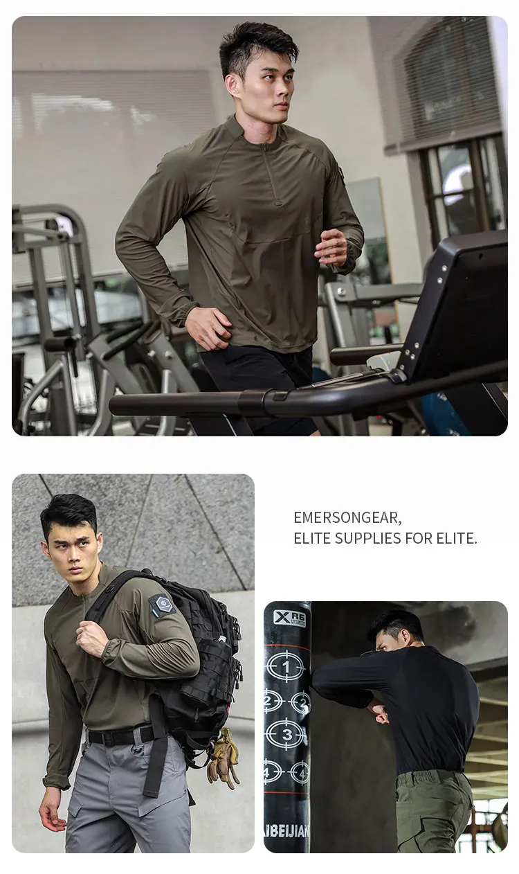 Emersongear Blue Label Hunter Sonnenschutz-T-Shirt, langärmeliges Poloshirt, tägliches Oberteil, T-Shirt, Fitness, ergonomisch, elastisch, UPF100+ – Detail 10