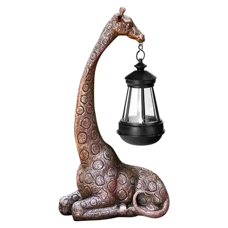 

Cute Giraffe Solar Light Garden Statue Animal Figurine Lantern Giraffe Sculpture Animal Resin Statue Backyard Art Craft Ornament