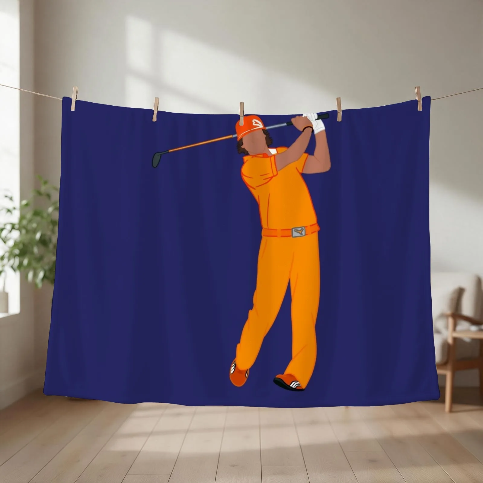 Rickie Fowler Signature Orange Throw Blanket