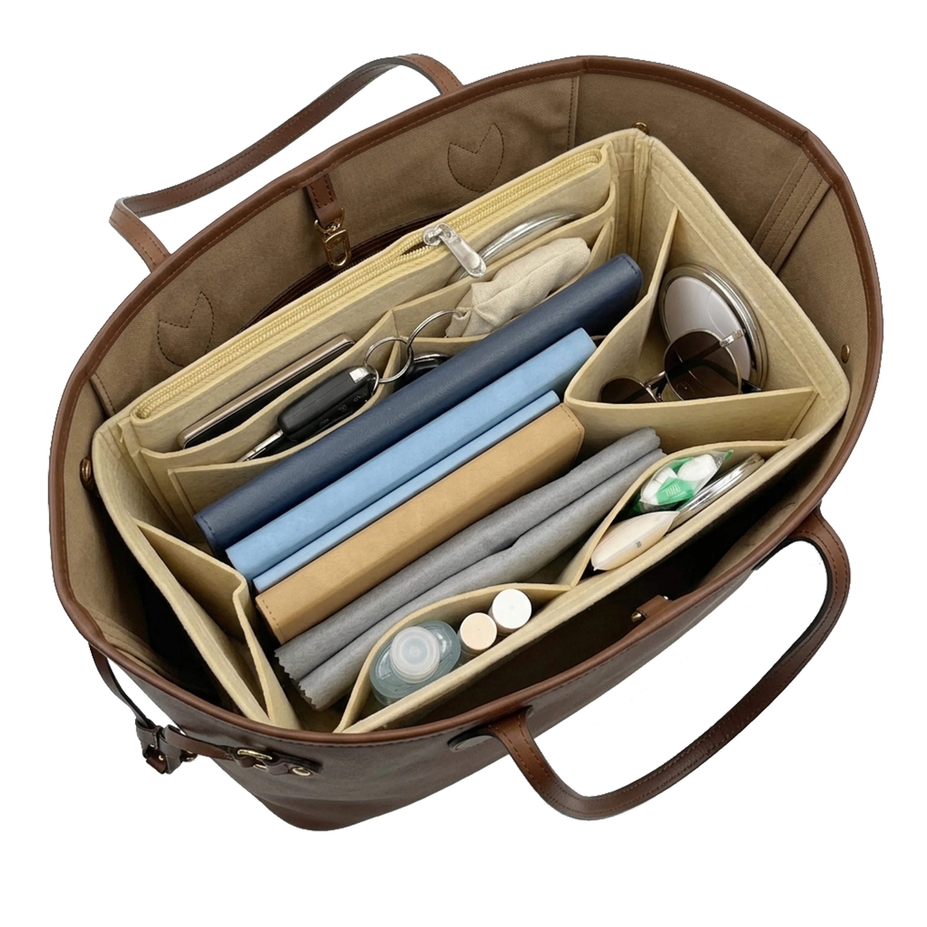 organizador-de-bolsa-de-feltro-feminino-inserto-para-bolsa-tote-com-bolso-com-ziper-divisoria-removivel-porta-copos-e-varios-bolsos