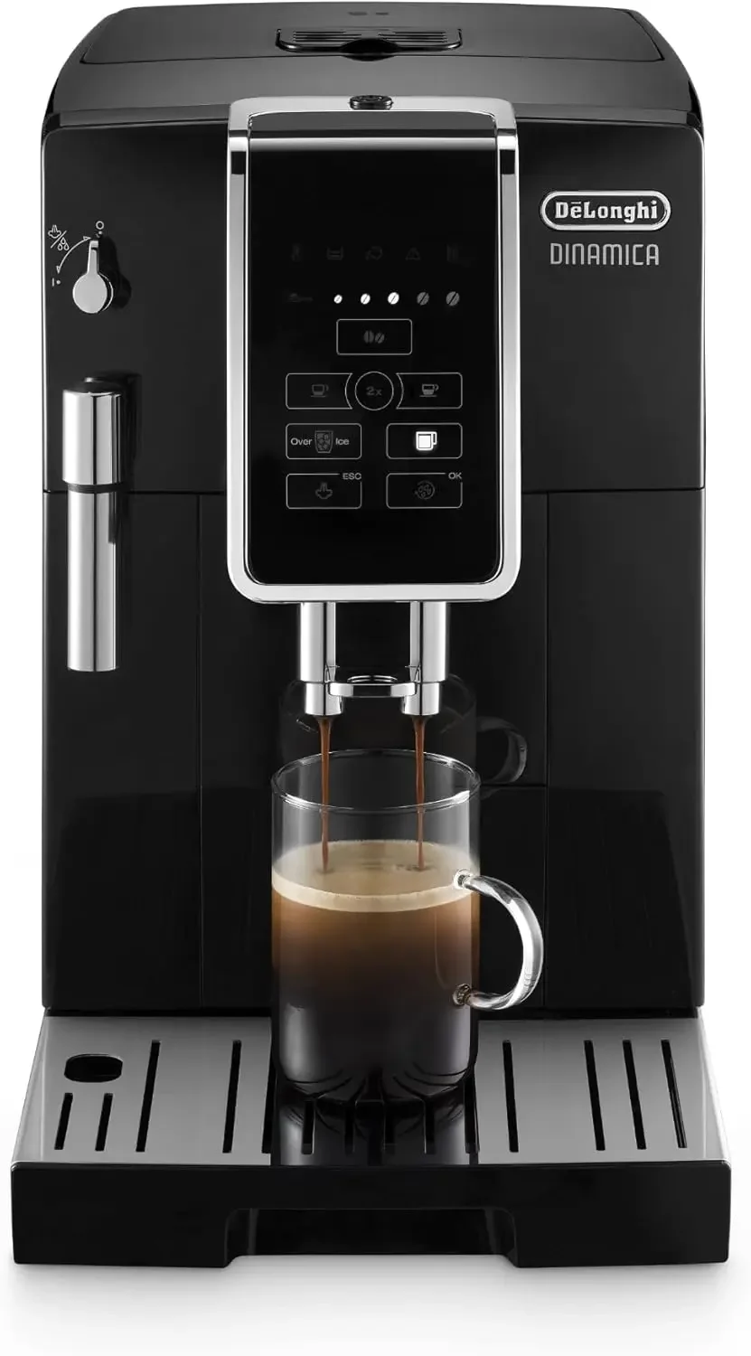 Macchina per caffè espresso, nera - Preparazione automatica di fagioli a tazza, macinacaffè in acciaio integrato e montalatte manuale - One-T