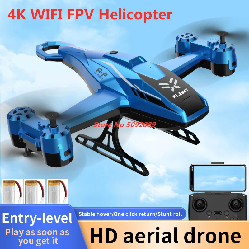 4K WiFi FPV HD Camera RC Plane Fixed Height Altitude Hold 4K WIFI FPV Helicopter Hovering Aricraft RC Drone Toy Kid Gifts Toy