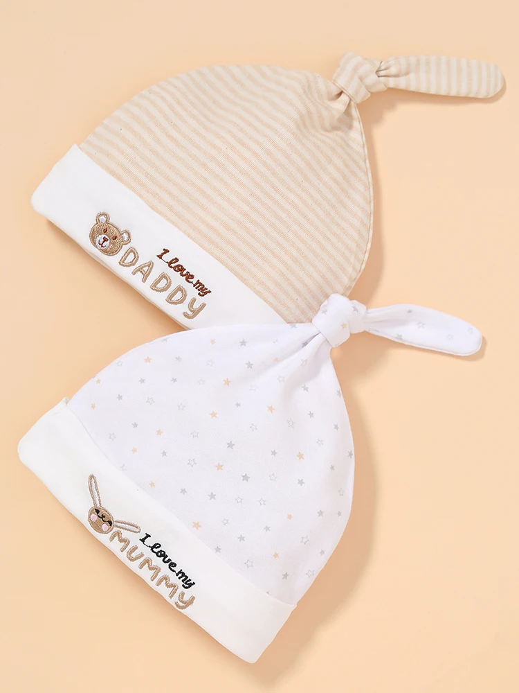 2pcs Autumn/Winter Newborn Male or Female Baby Cap Cotton Cap Fashion Sweet Cute 0-6MChild Accessories