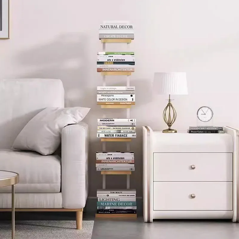 ชั้นวางหนังสือดีไซน์สวยงาม ชั้นเก็บของส่วนตัว สไตล์นอร์ดิก ชั้นวางหนังสือแบบยุโรป ชั้นวางตั้งพื้น เฟอร์นิเจอร์ชุดห้องนั่งเล่น