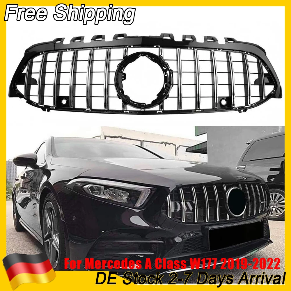 GT-stijl voor Mercedes Benz A-Klasse W177 2019-2022 A180 A200 A220 A250 A35 voorbumper mesh grille