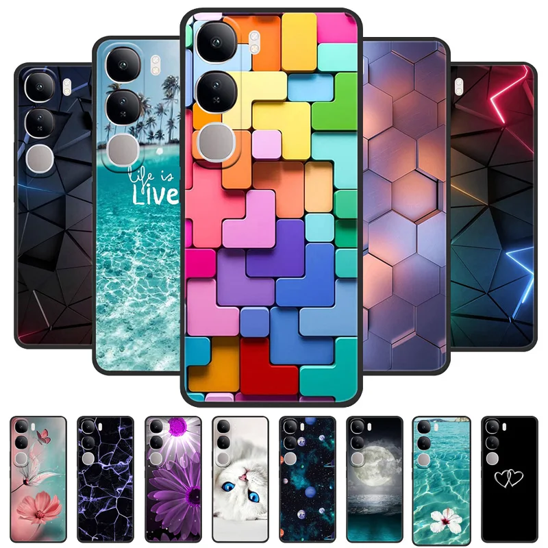 Para Vivo V40 Lite IDN V40SE Y200 Y300 funda trasera de teléfono moda flor mariposa suave TPU Fundas para Vivo V 40 Lite V40 SE