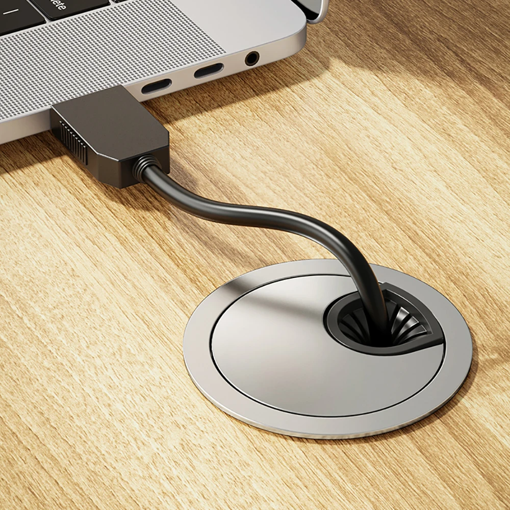 Zinc Alloy Desk Wire Round Hole Cover 4size Cable Port Box Computer Thread Hole Table Line Hole Cover Decorative Cable Organizer