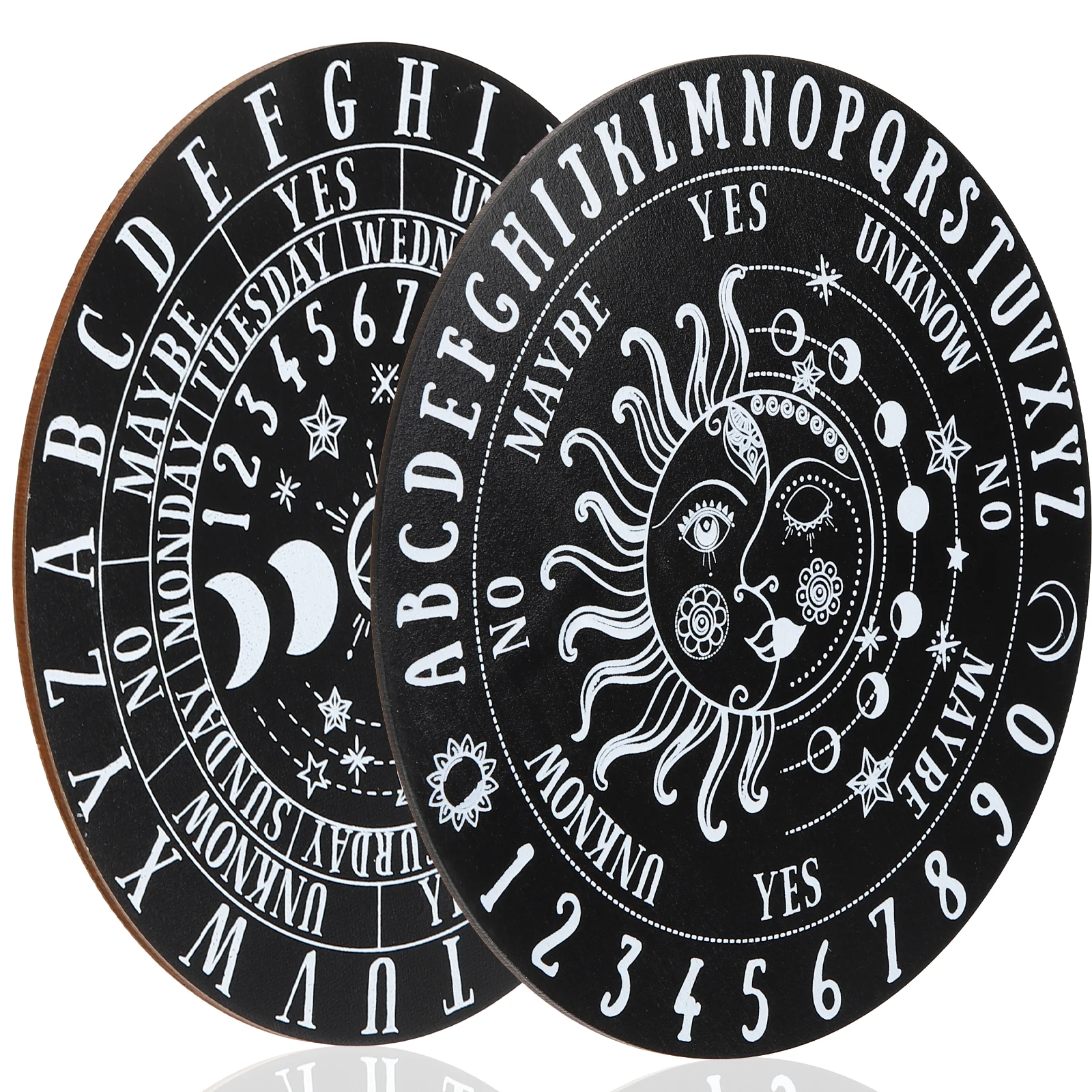 

2pcs Wooden Divination Boards Premium Craftsmanship Pendulum Board For Tarot Decorative Altar Supplies Desktop