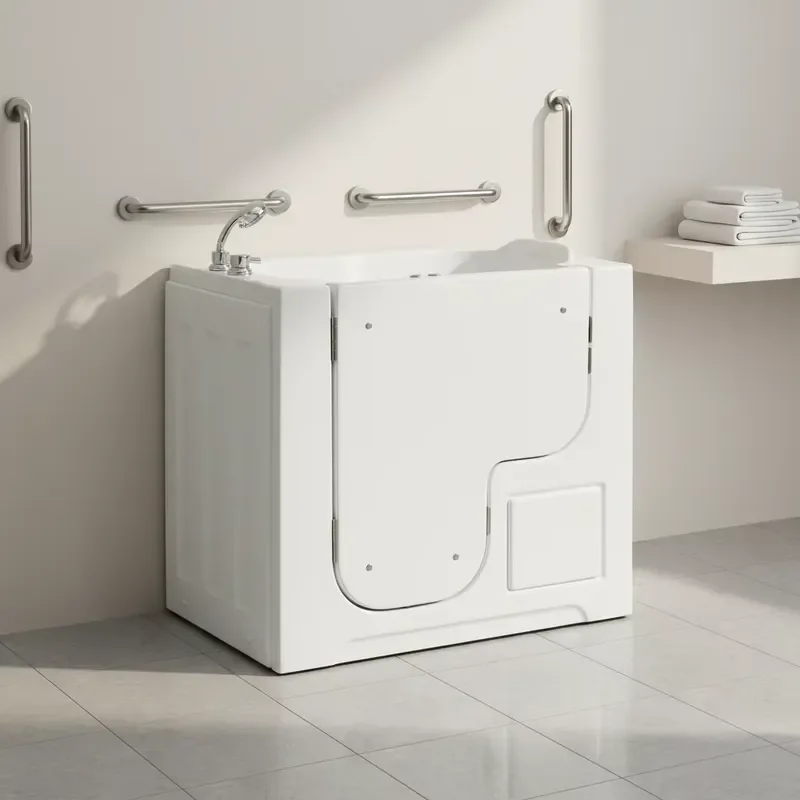 Modern Open Walk-in Bathtub for Elderly with Thermostatic Control and Massage Function Easy Installation Spa Bath for Villa