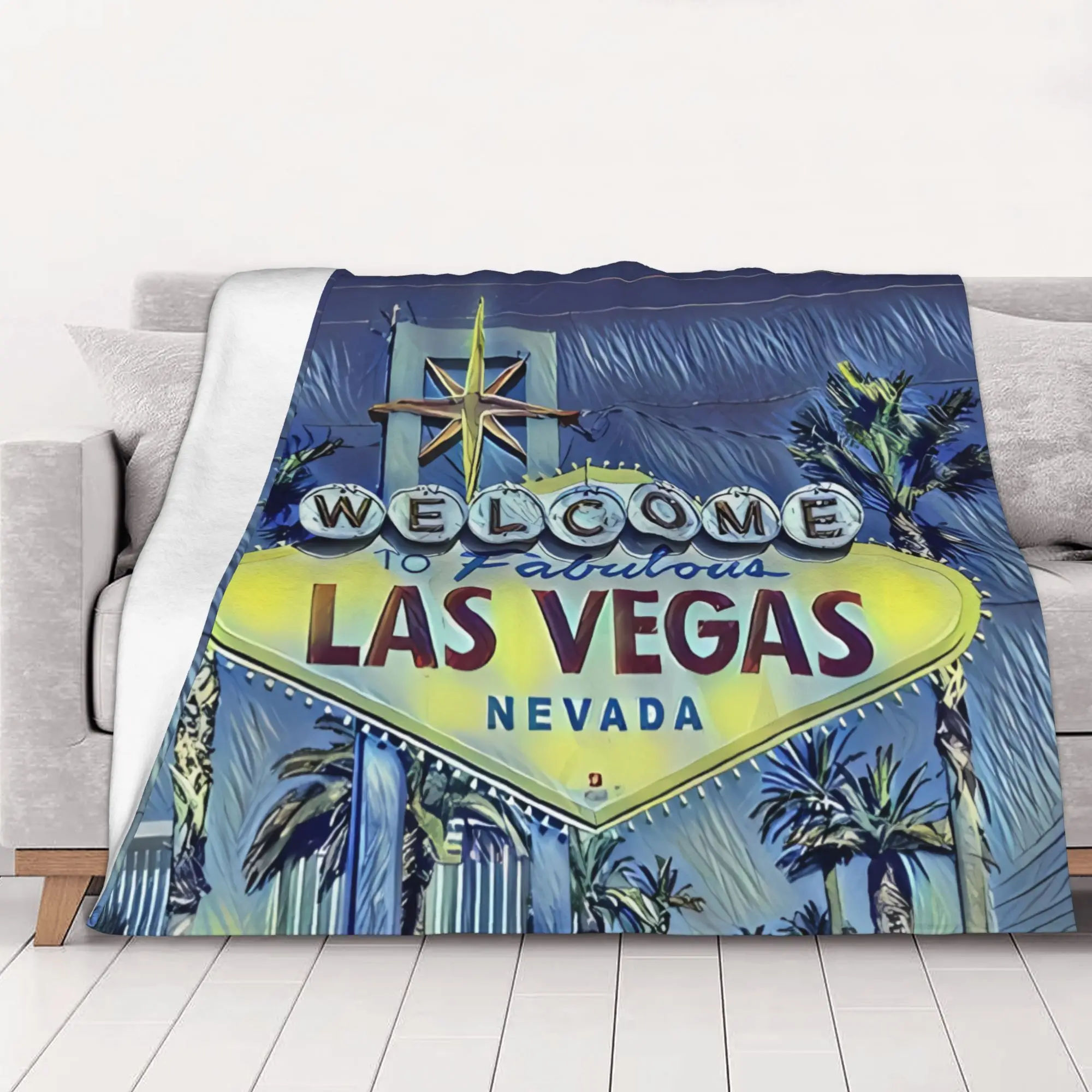 1PC home Cutecore Classic Fabulous Las Vegas Blanket Super Cosy Plush Home Living Room Sofa halloween