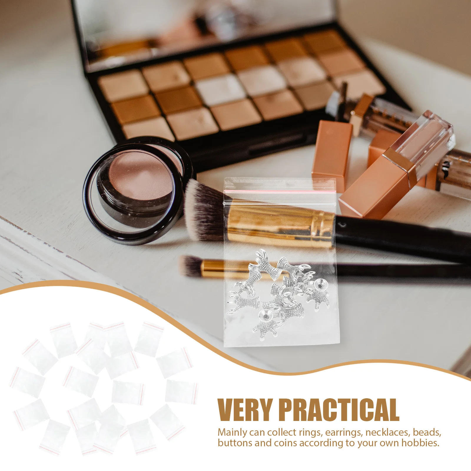 

1000Pcs Transparent Jewelry Storage Bags Waterproof Organizer for Travel Earrings Necklaces Collectibles Small Jewelry Bags