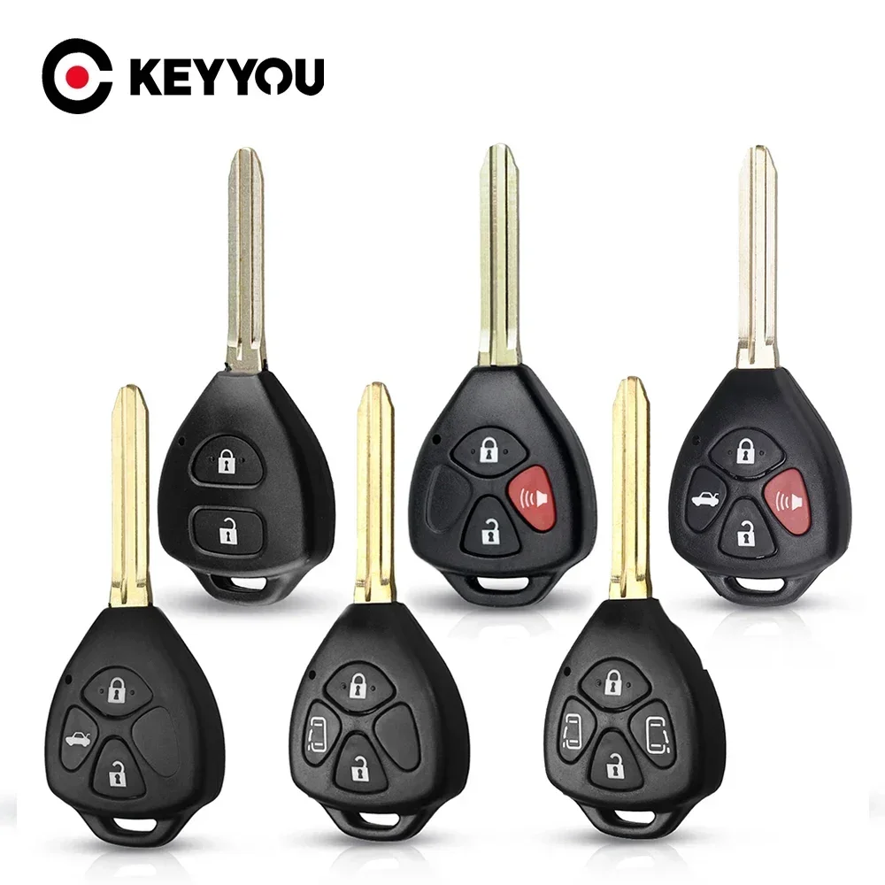 KEYYOU 2/3/4 Buttons Remote Car Key Shell Case Fob For Toyota Corolla Camry RAV4 Avalon Matrix Venza Yaris Hiace Yaris Hilux