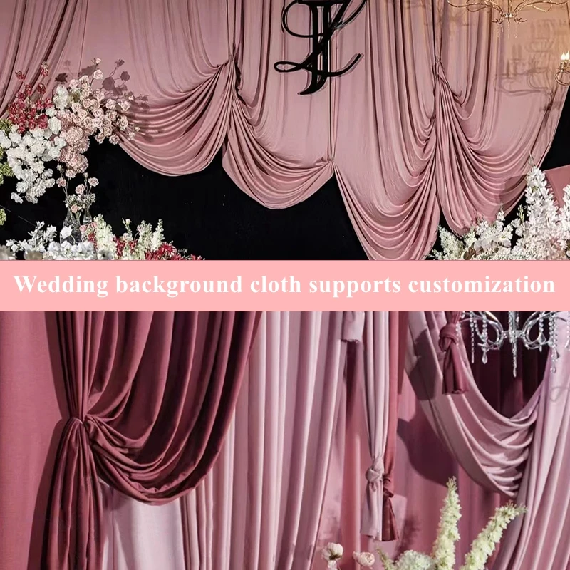 

1pc Wedding Milk Silk Cloth Outdoor Garden Wedding Decoration Frame Wedding Arch Background Curtain Birthday Party Stage Layout