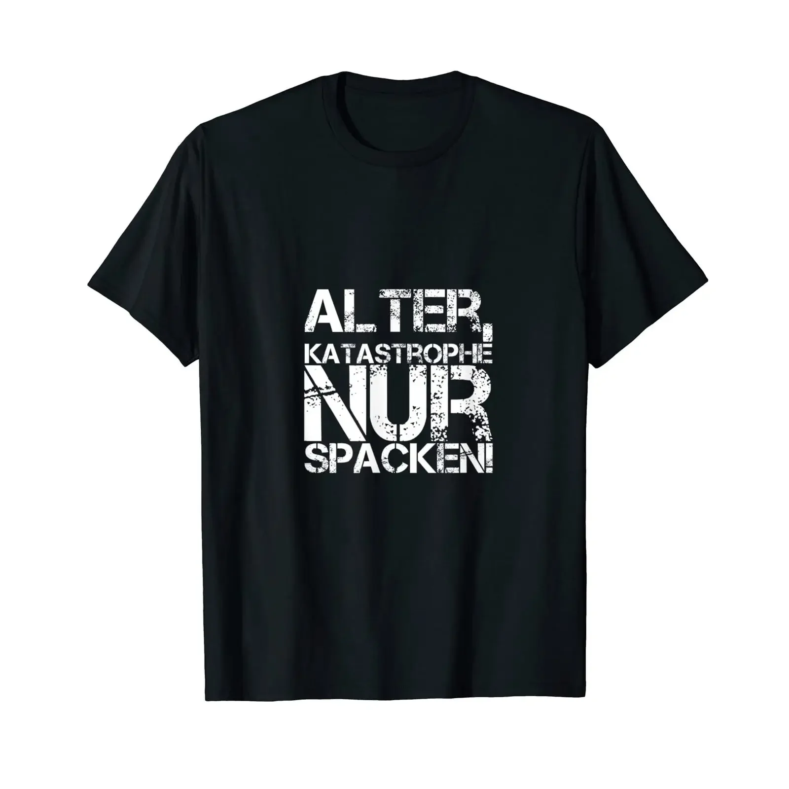 Age Catastrophe Just Spacken Funny T Shirt vintage Washed fashion streetwear Breathable designer clothes Stretched Comfortable