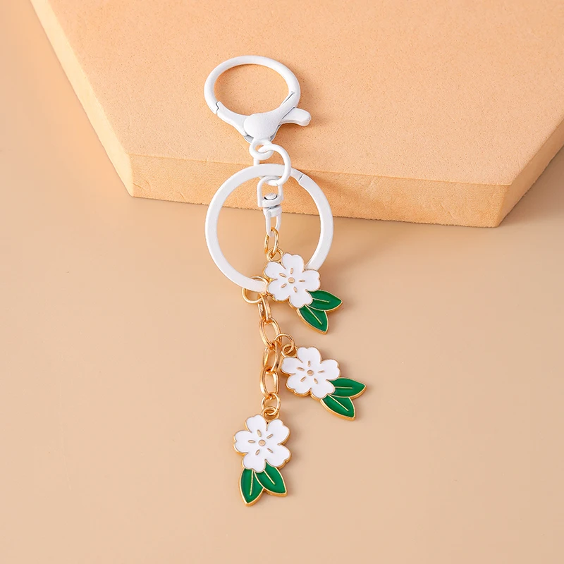 Fashion Flower Keychain for Car Key Holder Women Men Handbag Pendant Keyrings Accessories DIY Jewelry Gifts