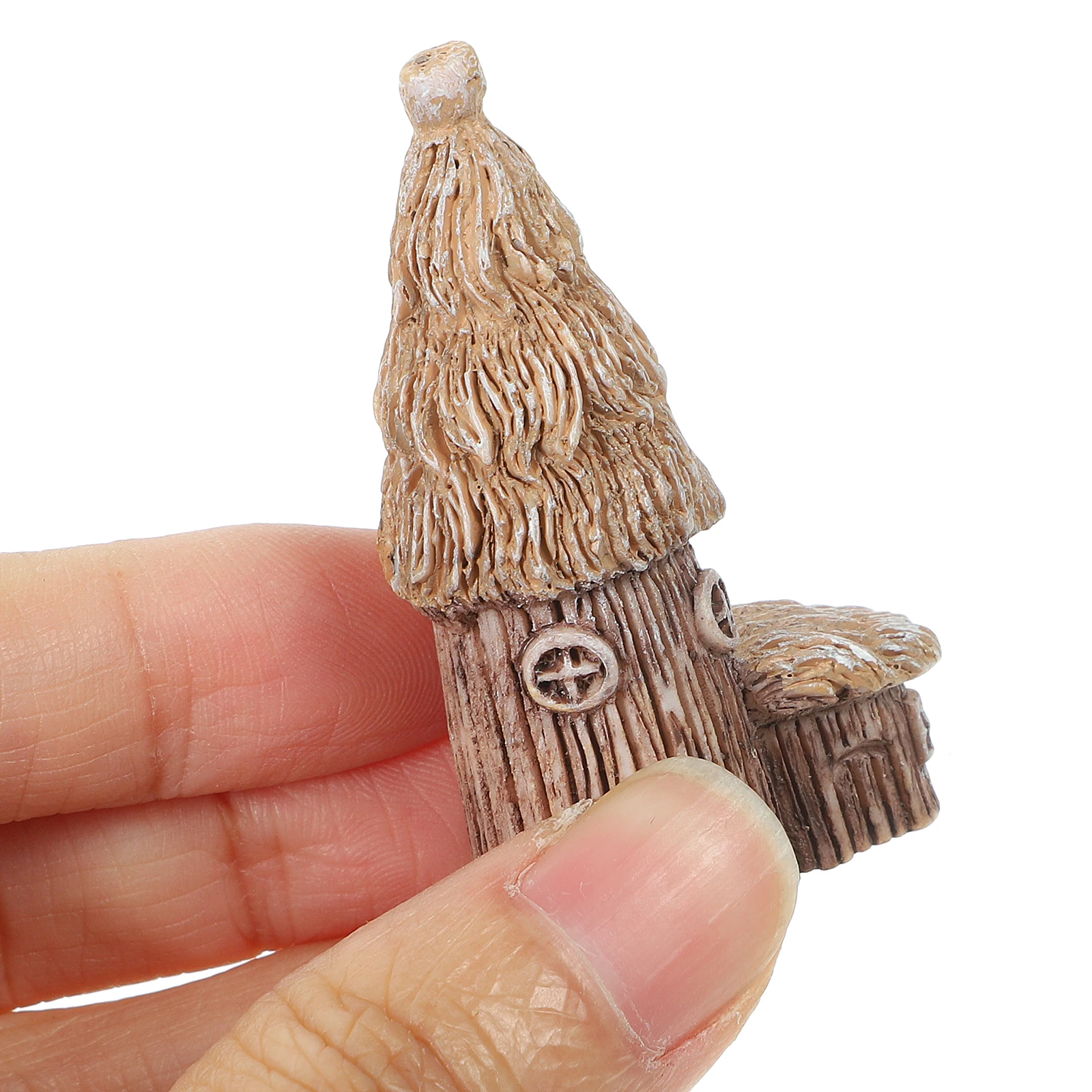 

4 Pcs Mini House Figurines Realistic African Tribal Hut Decor Resin Miniature Cottage Ornaments Micro Landscape Garden Statues