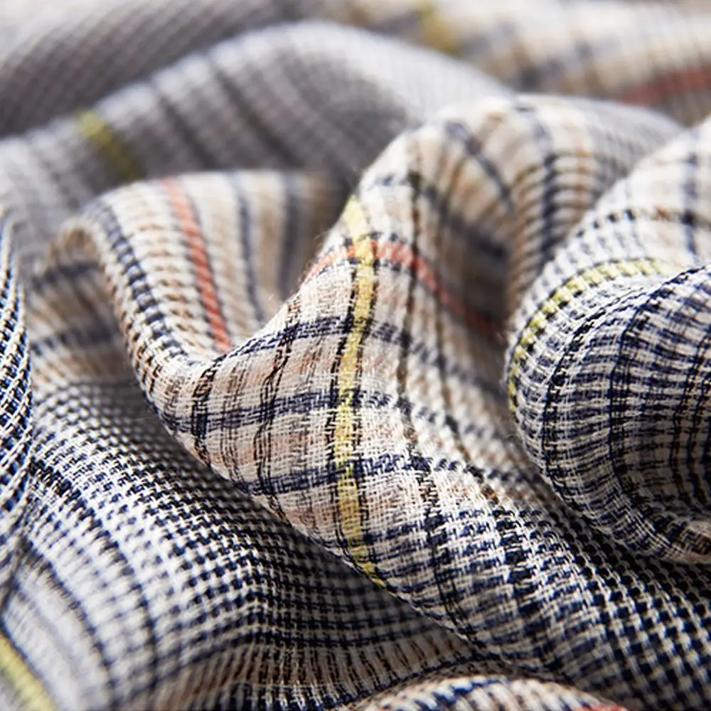 

Роскошный зимний мужской шарф из хлопка и льна, окрашенный в пряжу, мягкая длинная шаль с кисточками, Bufanda, осенне-зимние теплые полосатые мужские шарфы