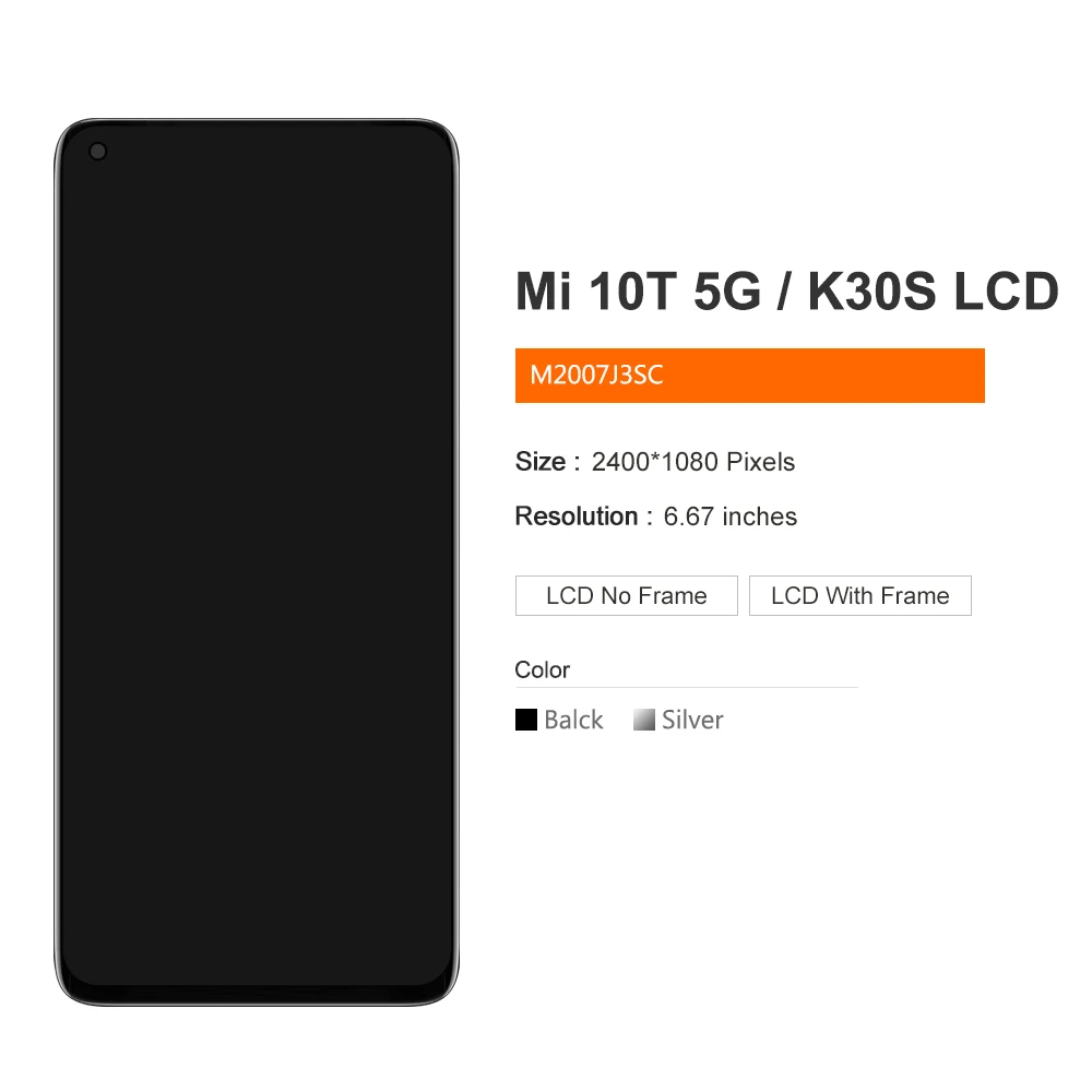 Schermo LCD 6.67 Pollici Per Xiaomi Mi 10T 5G, Mi 10T Pro 5G E Redmi K30S – Kit Riparazione Con Strumenti E Pellicola Protettiva