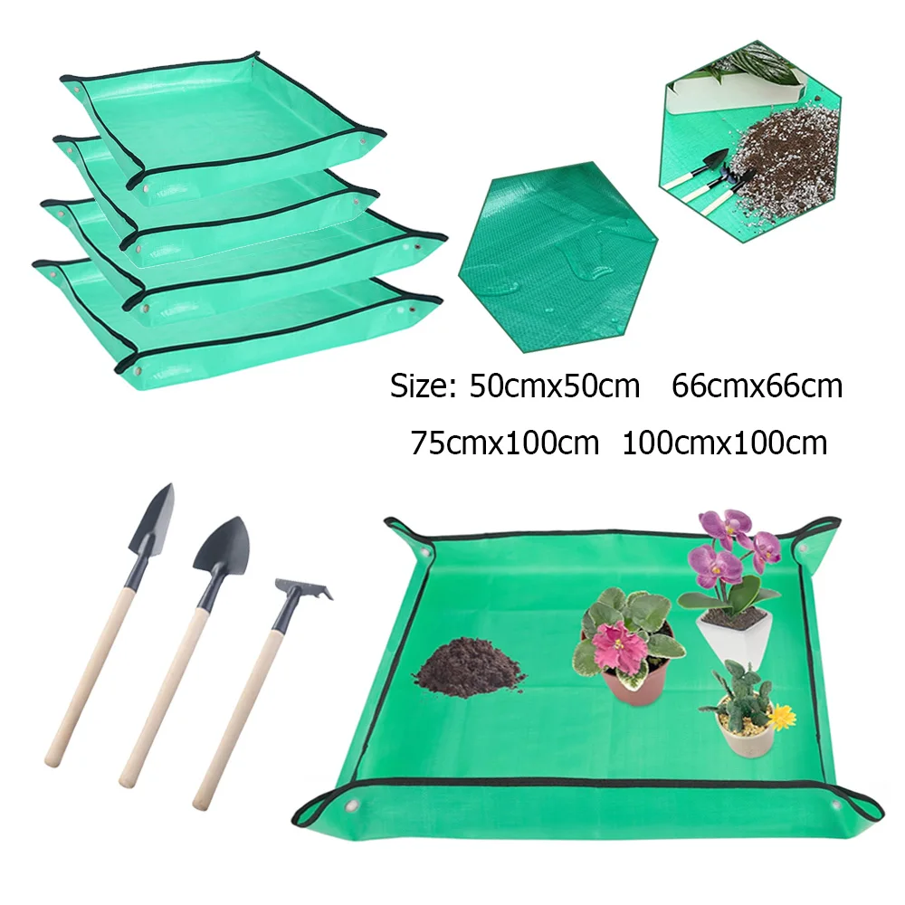 قطعة واحدة من حصيرة إعادة توثيع النباتات المقاومة للماء - حصيرة بوتينج عصارية داخلية محمولة، حصيرة بستنة قابلة لإعادة الاستخدام لزراعة خالية من الفوضى