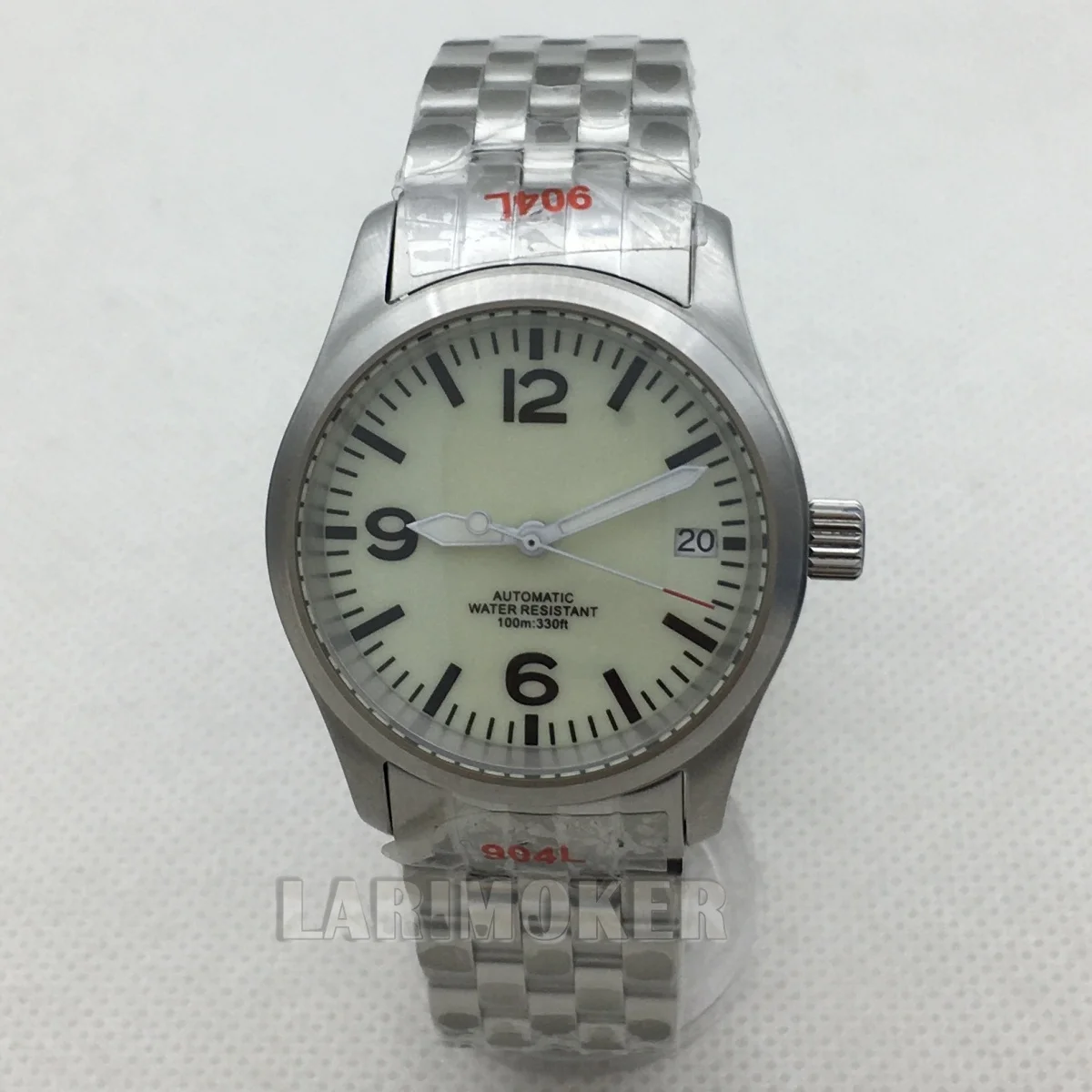 Jam tangan otomatis pria 36mm/39mm dial hitam putih kaca safir mesin NH35 PT5000 mahkota sekrup gelang baja tahan karat