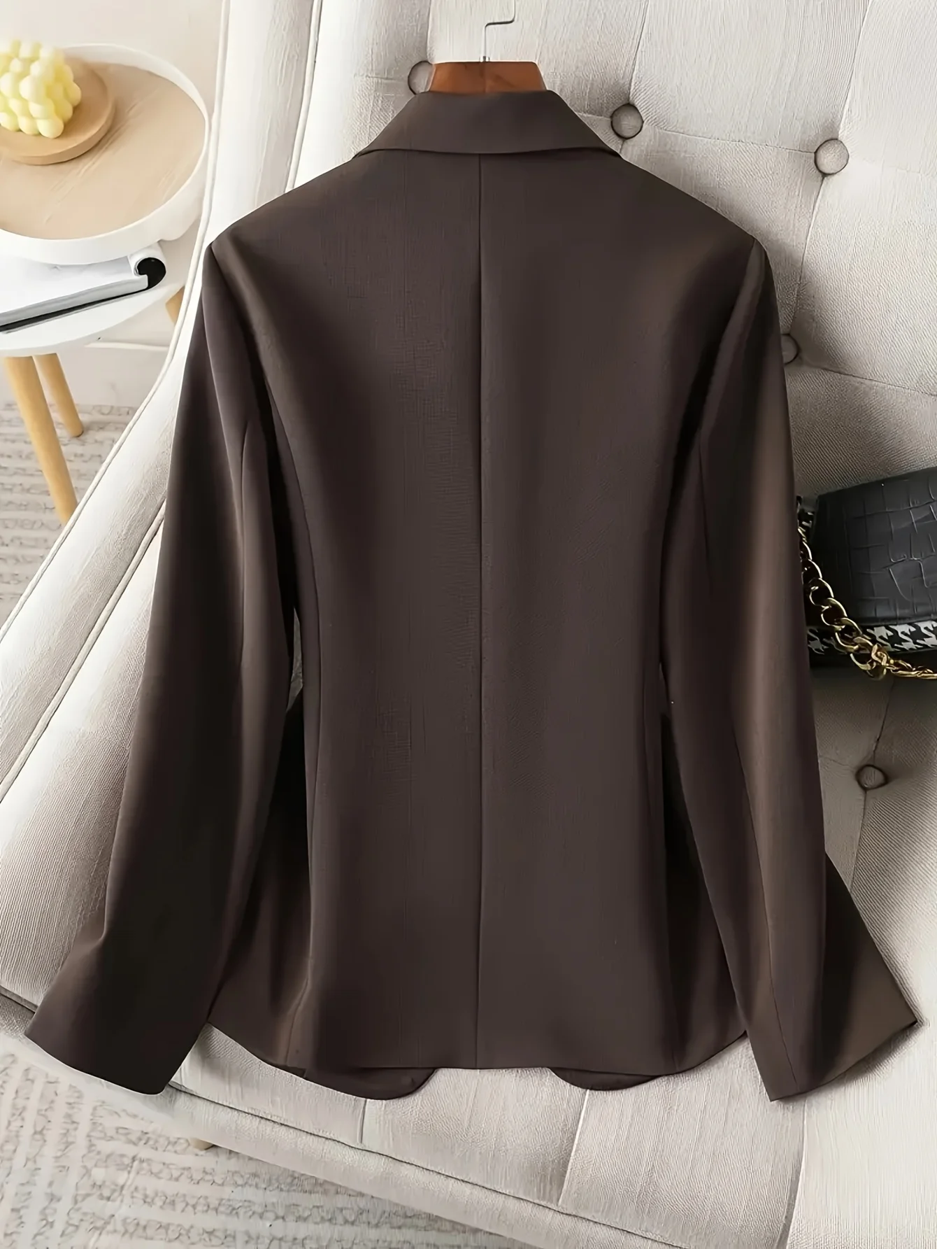 Elegant Brown Blazer for Women Single Button Slim Fit Business Commuter Suit Jacket Korean Fashion OL Style New Spring/Autumn