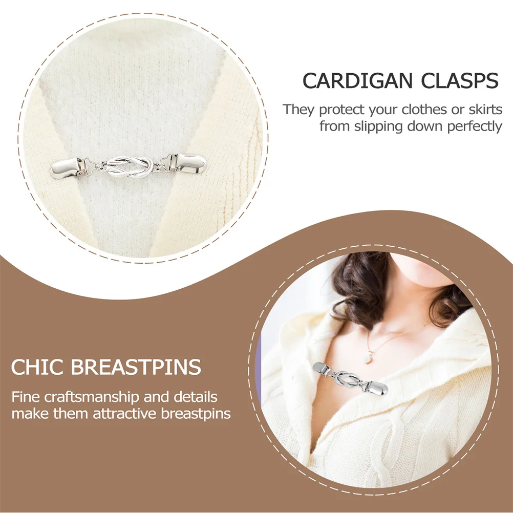 

2Pcs Vintage Cardigan Clips Dress Clips Shawl Clasps Scarf Buckle Elegant Clothing Accessories Cardigan Clasps