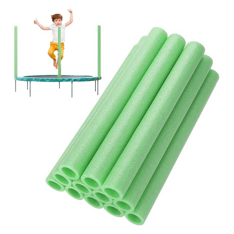 12 Stück Trampolin-Stangen-Schaumstoffhüllen, Trampolin-Stangenhüllen, Schwamm-Trampolin-Schutzhüllen, Schaumstoffschläuche, Grün