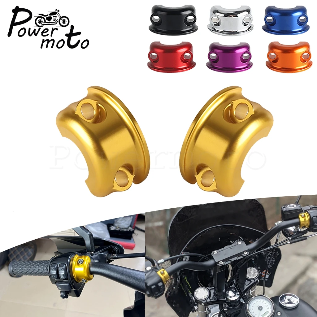 

Half Handlbar Clamp Cover Clutch Brake Master Cylinder Clamps For Harley Sportster 883 1200 Dyna Wide Super Glide Fat Street Bob