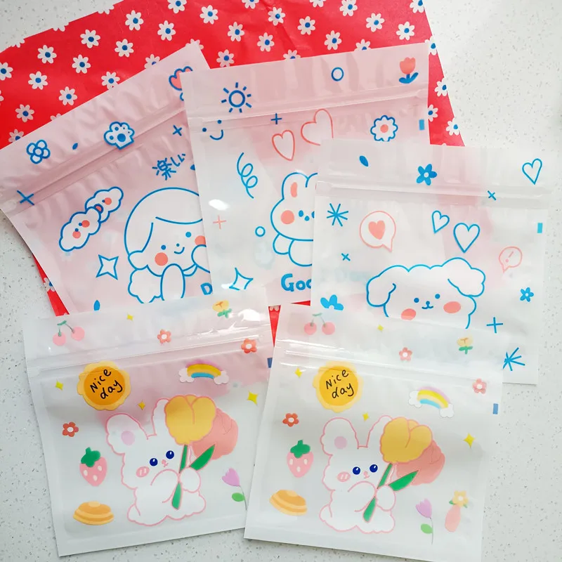 Plastic Ziplock Bags Cartoon Nuts Candy Cookie Chocolate Gift Packaging Party Favor Zipper Wrapping Supplie Soap Bag 13.5x13.5cm