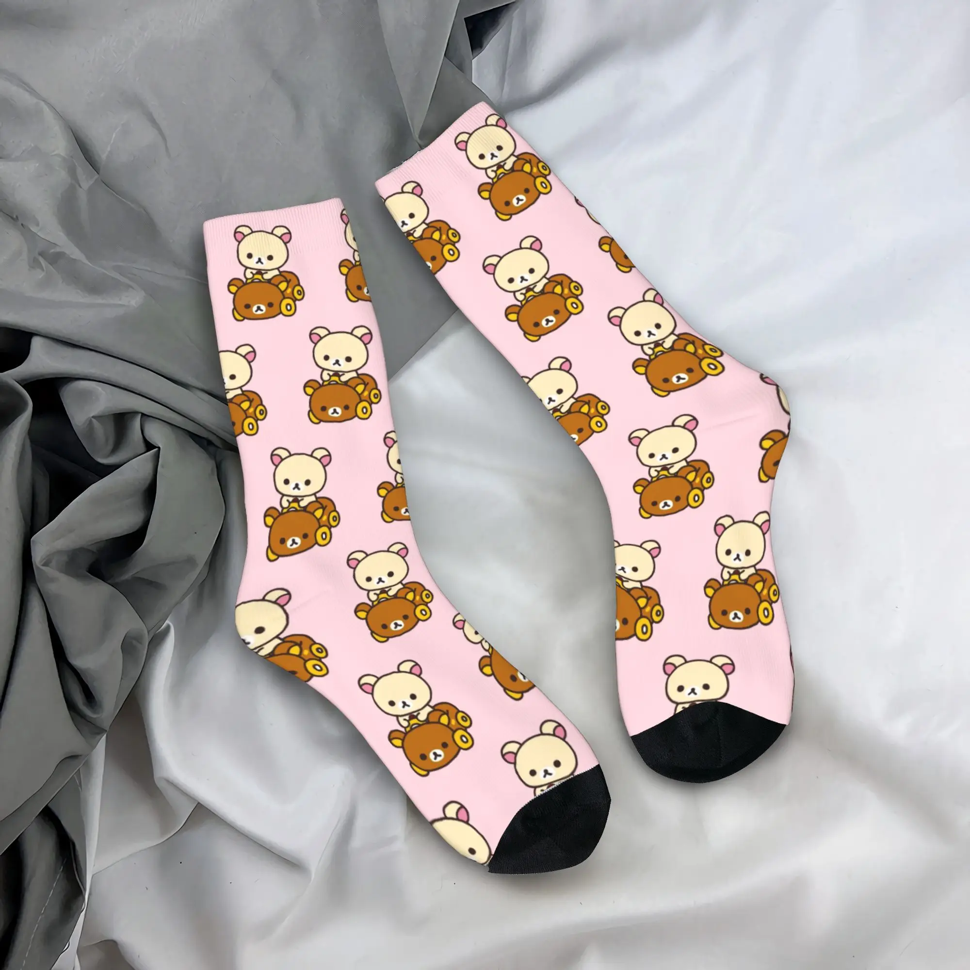 Korilakkuma يقود سيارة Rilakkuma الجوارب Harajuku جوارب فائقة النعومة كل موسم الجوارب الطويلة اكسسوارات للرجل امرأة الهدايا