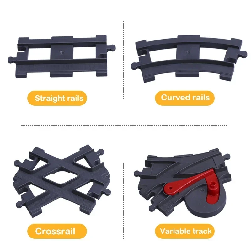 Creatieve DIY-montage Treinstenen Speelgoed Grote deeltjes Bouwstenen Treinen Spoor Boogbrug Station MOC Technisch kindcadeau