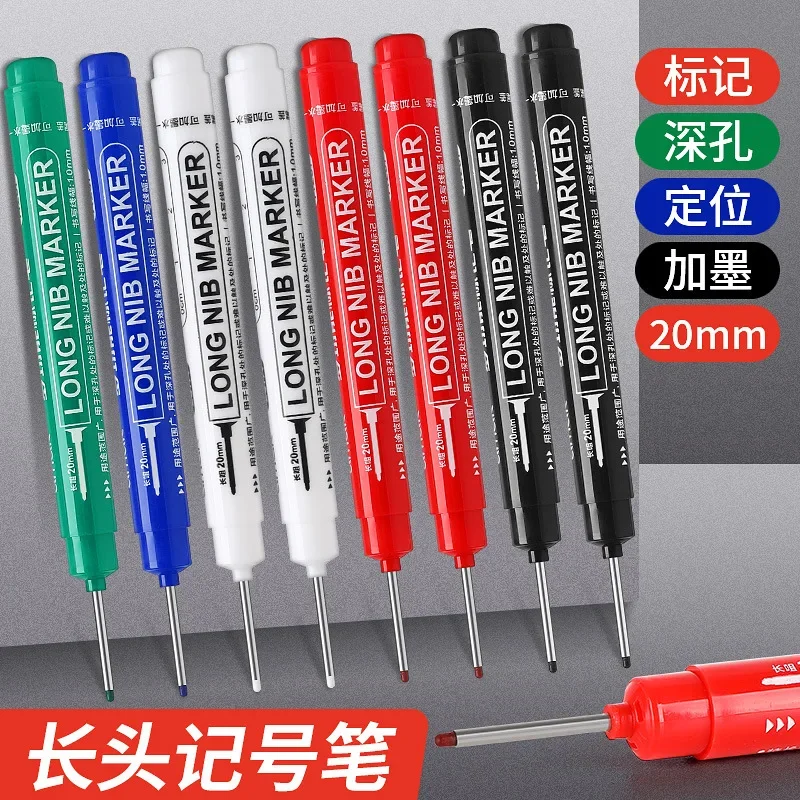 

5/10 шт., 20 мм, большая емкость, маркеры с длинной головкой, ручка для ванной комнаты, украшения для деревообработки, многофункциональные водонепроницаемые маркеры с глубокими отверстиями