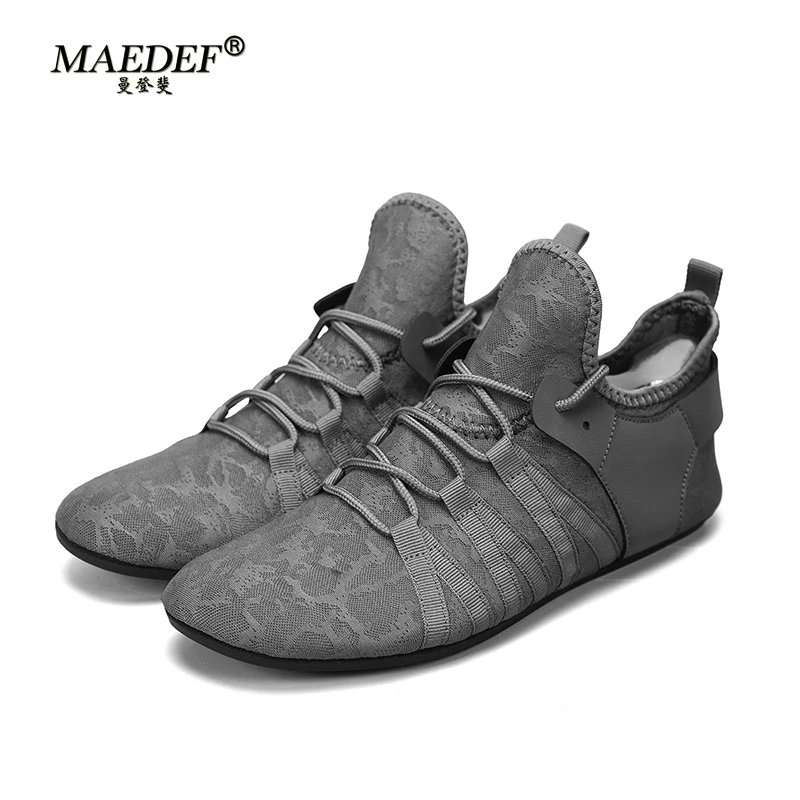 MAEDEF Shoes for Men Lightweight Fashion Designer Leisure Walking Breathable Flat Bottom Sports Men's Shoes Large Sizes 39-47