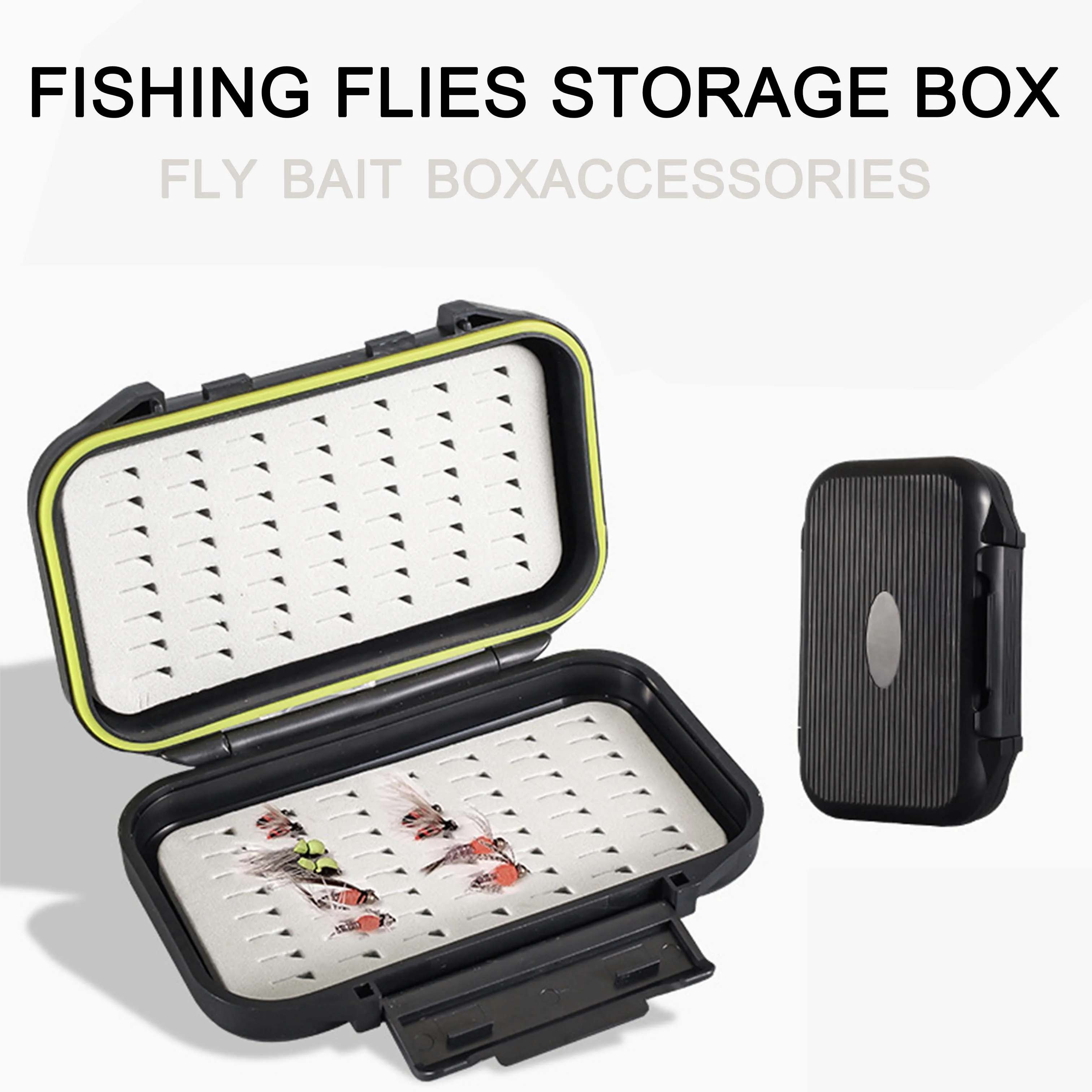 

1 шт., двухсторонняя коробка для рыболовных снастей, пенопластовая легкая коробка для хранения мух, большая вместительная коробка для рыболовных крючков, коробка для снастей
