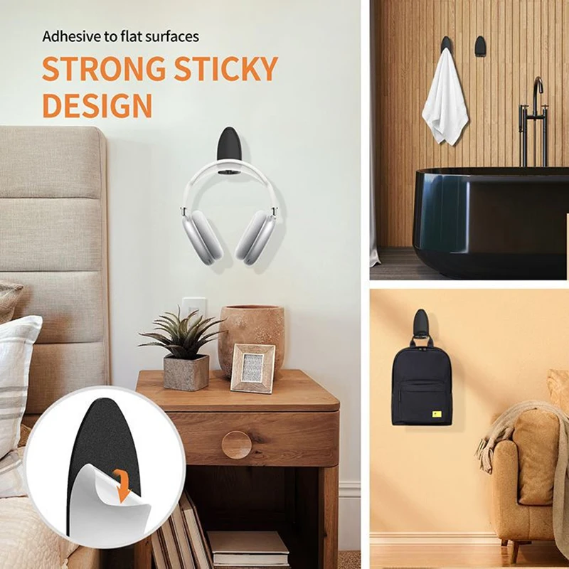 Headphone Holder Universal Wall Mount Stand Headset Display Rack Under Desk Hanger Hook Earphone Hanger Holder Storage Bracket