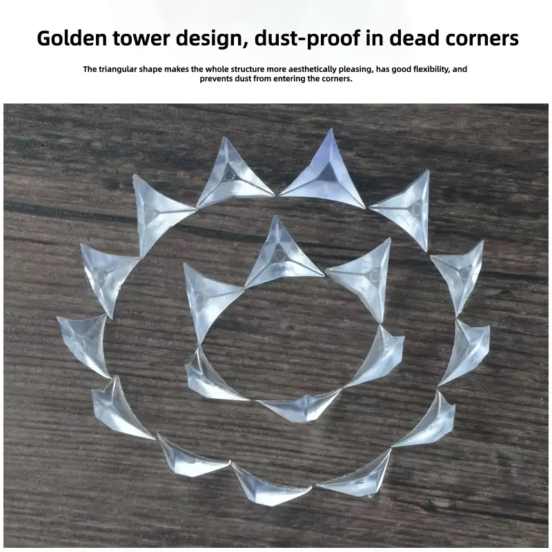 50/100pc Transparent Angle Dust-proof Guarding Edge Protection Triangle Soft PVC Portable Staircase Dust-proof Angle Bracket